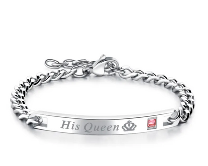 Couples Heart & Crown Bracelet
