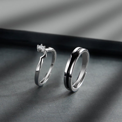 Sterling Silver Duo Rings for Couples