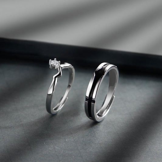 Sterling Silver Duo Rings for Couples